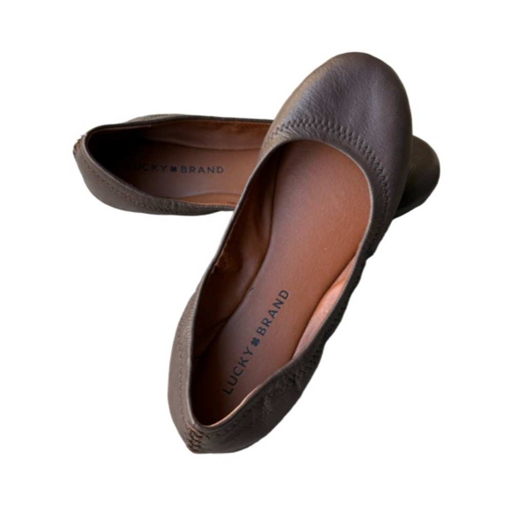 Lucky Brand Brown Leather Ballet Flats Women’s Size 7